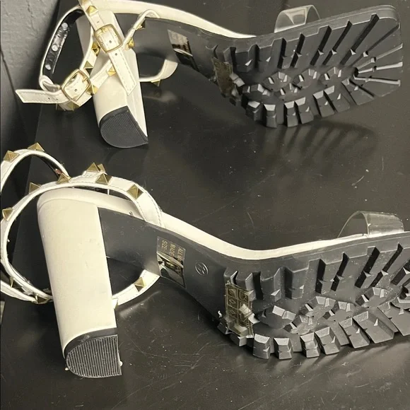 SHEIN White Heels with Gold Studs - Picture 6 of 7